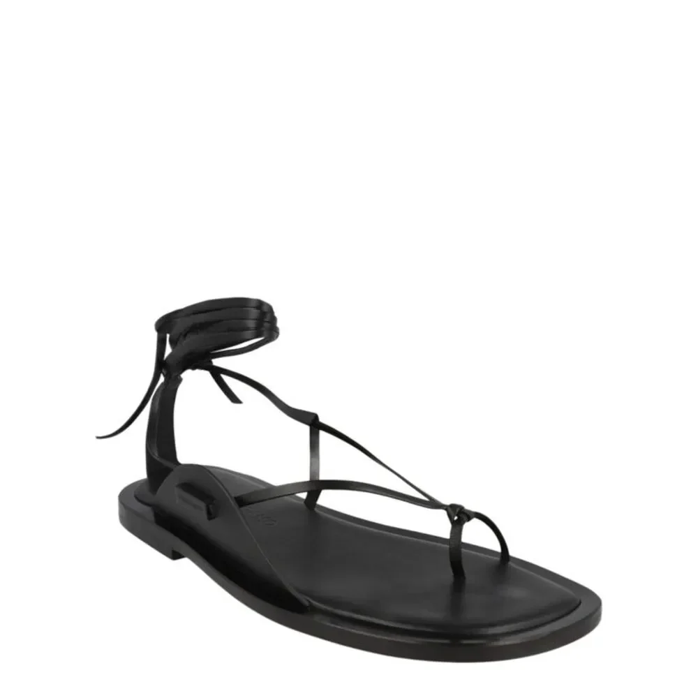 Ferragamo Golia Leather Sandals Black Mens
